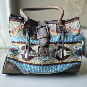 STS Ranchwear Brown and Blue Satchel